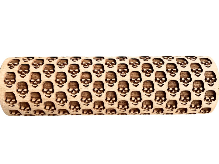 TOTENKOPF Geprägte Nudelholz mit Muster für Hausgemachtes Gebäck von Algis Crafts, TOTENKOPF