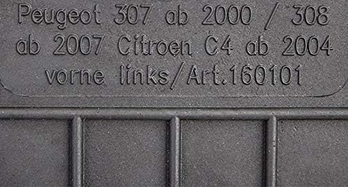 Fussmatten Vorne und Hinten 4er Set für Peugeot 308 1 2007-2015/308 CC Gummi Gummimatten Vorne, Hint