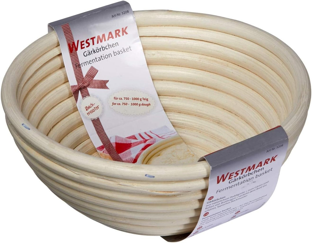 Westmark Gärkörbchen, Für 750-1000g Brotteig, Rund, Durchmesser: 17,5 cm, Peddigrohr, Hellbeige, 320