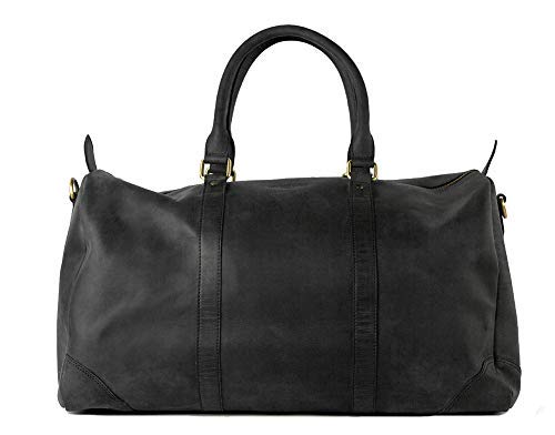 HOLZRICHTER Berlin No 8-1 (M) - Premium Weekender Reisetasche, Sporttasche & Handgepäck aus Leder -