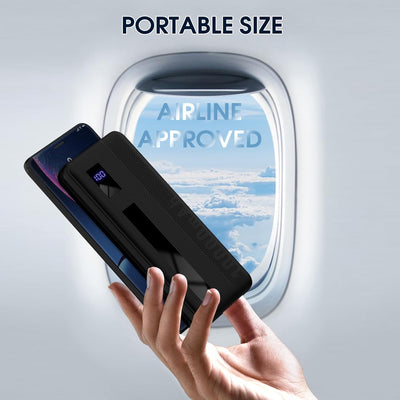 Power Bank, 10000mAh Powerbank Klein Aber Stark, Externe Handyakkus USB C Port, Externer Akku LED Di