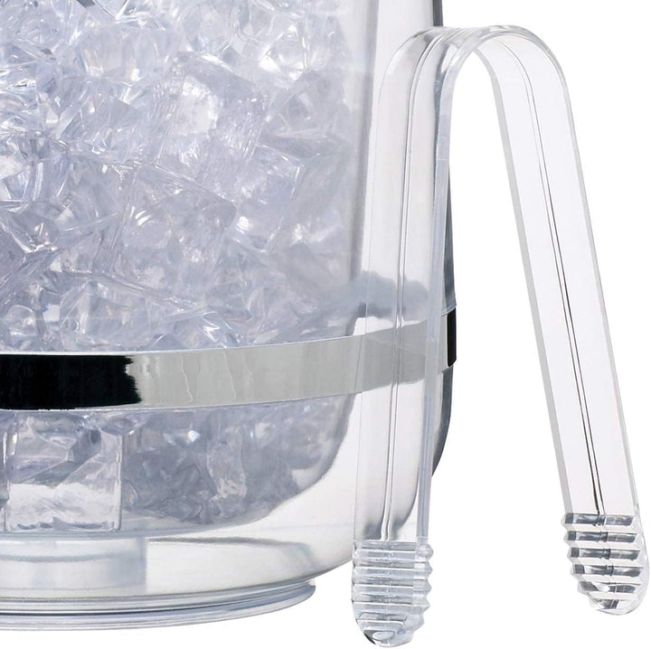 BarCraft Isolierter Eiskübel mit Deckel und Zangen in Geschenkbox, Kunststoff, 2,5 Liter