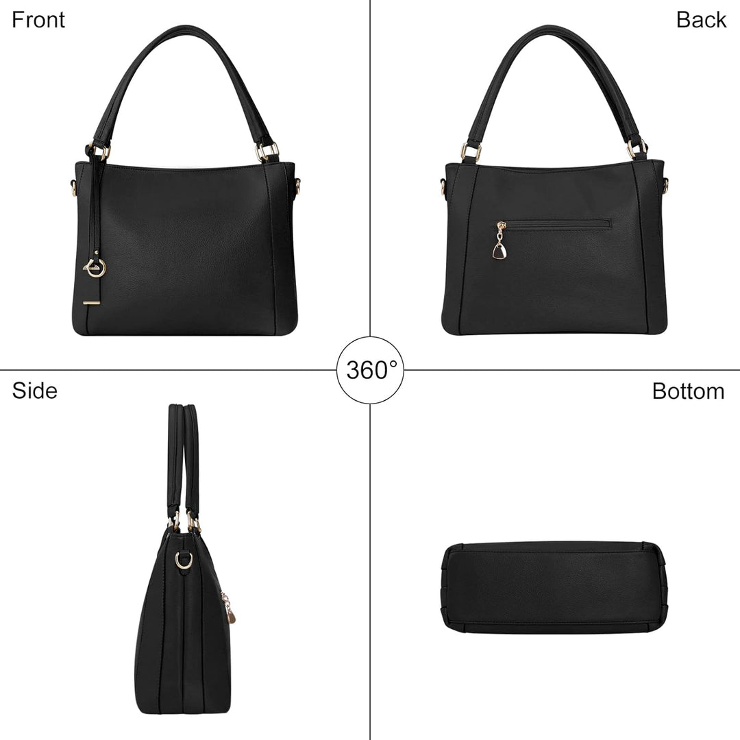 HAWEE Mode Damen Handtasche aus Weiches PU-Leder Umhängetasche Grosse Schultertasche mit Reissversch