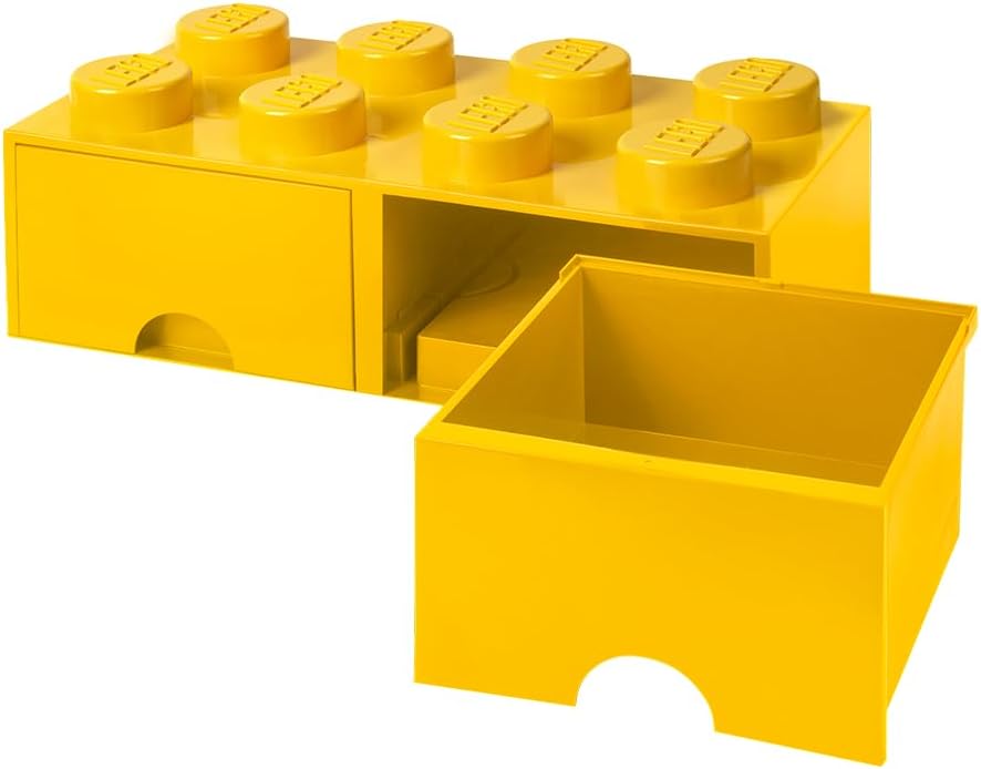 Lego Opslag Baksteen 8 met laden, Plastik, Gelb, 50,2 x 25,2 x cm, 1 Einheiten, Gelb