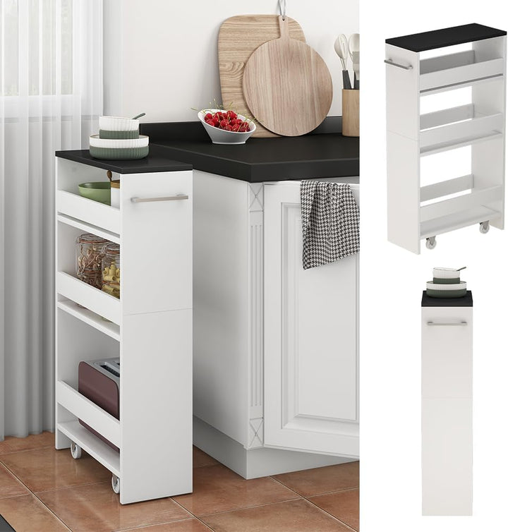 Vicco Rollregal Rivo, Weiss/Anthrazit, 20 x 84.4 cm Weiss/Anthrazit 20 cm, Weiß/Anthrazit 20 cm