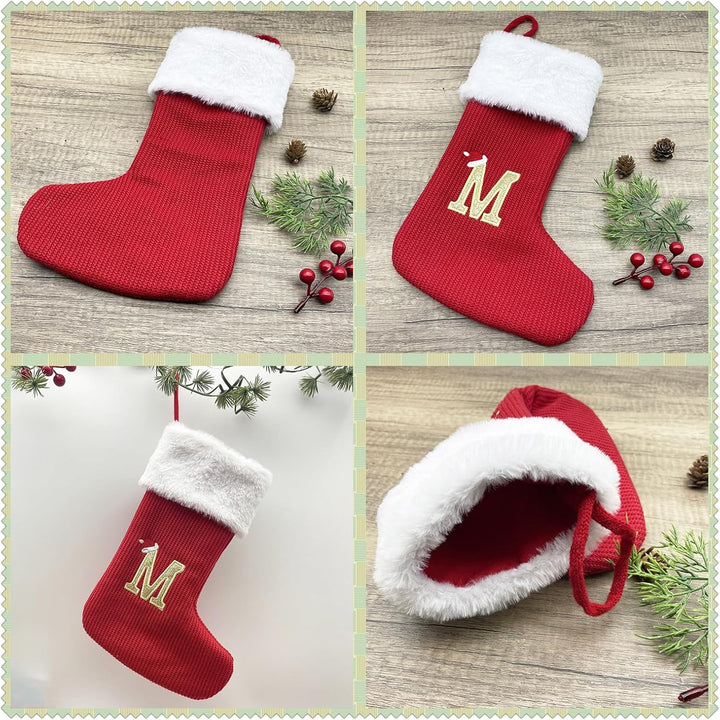 Mittelgrosse Weihnachtsstrümpfe, personalisierte Strickwarenstrümpfe mit Buchstaben, hängende Weihna