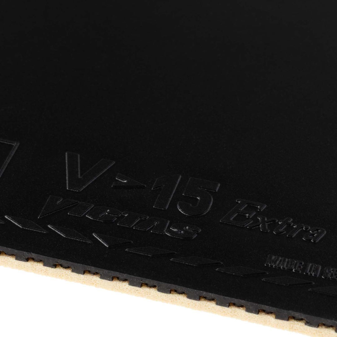 Victas V>15 Extra Tischtennisgummi Schwarz MAX, Schwarz MAX