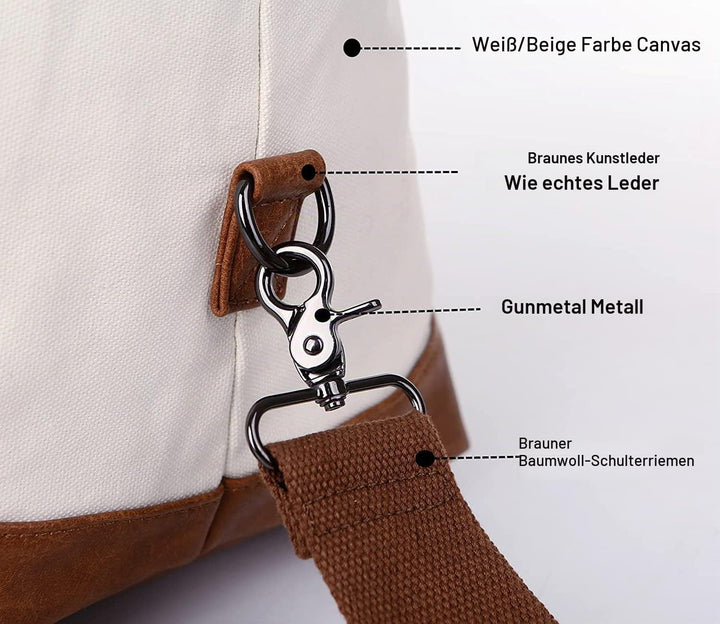 BAOSHA Damen Canvas Weekender Reise Sport Seesack Handgepäck Reisetasche Grosse Krankenhaustasche mi