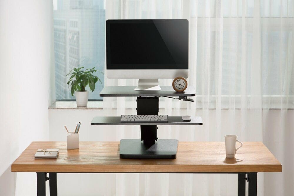 UPdesk One - Schreibtischaufsatz höhenverstellbar für Laptop & PC - Schreibtischerhöhung - Stehpulta