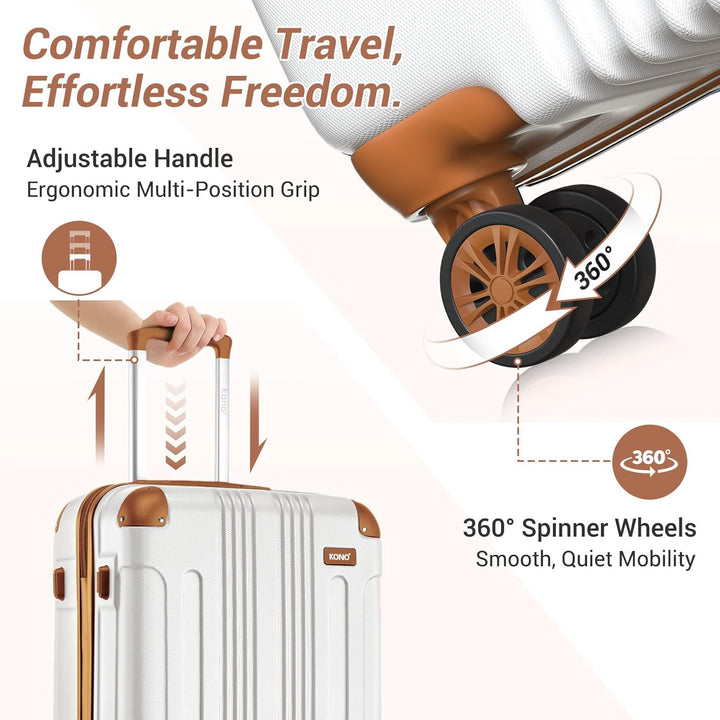 KONO 75cm Koffer XL Gross Hartschale Trolley Rollkoffer Reisekoffer mit 4 Rollen 75x47x29cm (Koffer