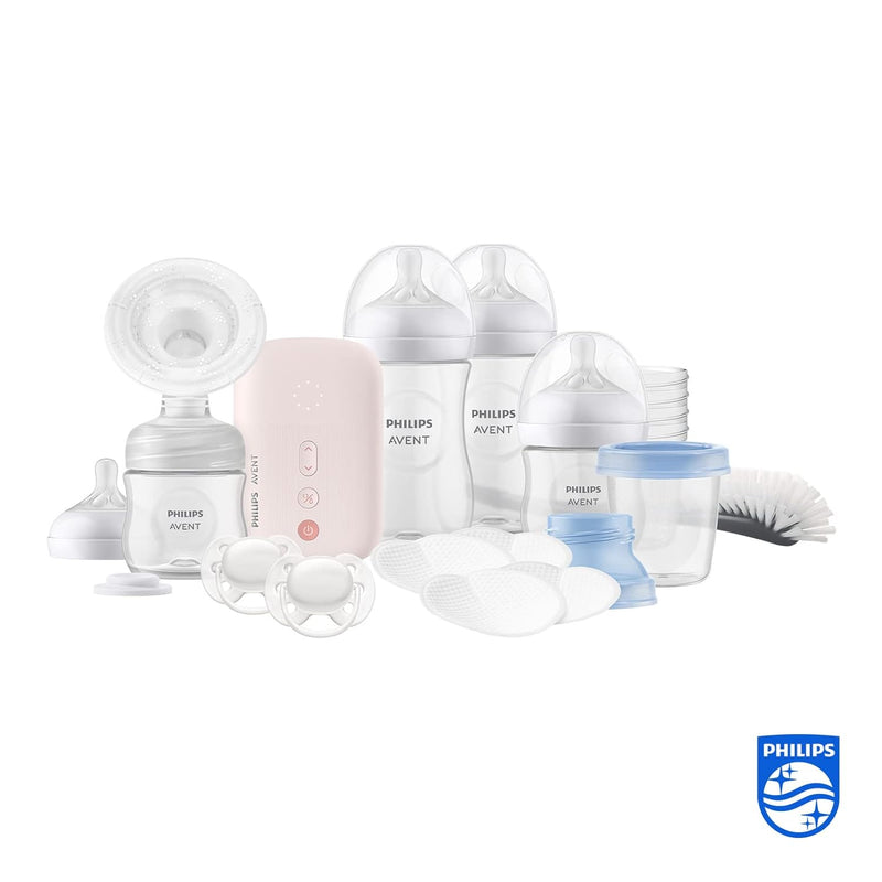 Philips Avent Elektrische Milchpumpe, Geschenkset & Avent Aufbewahrungssystem für Muttermilch, Beche