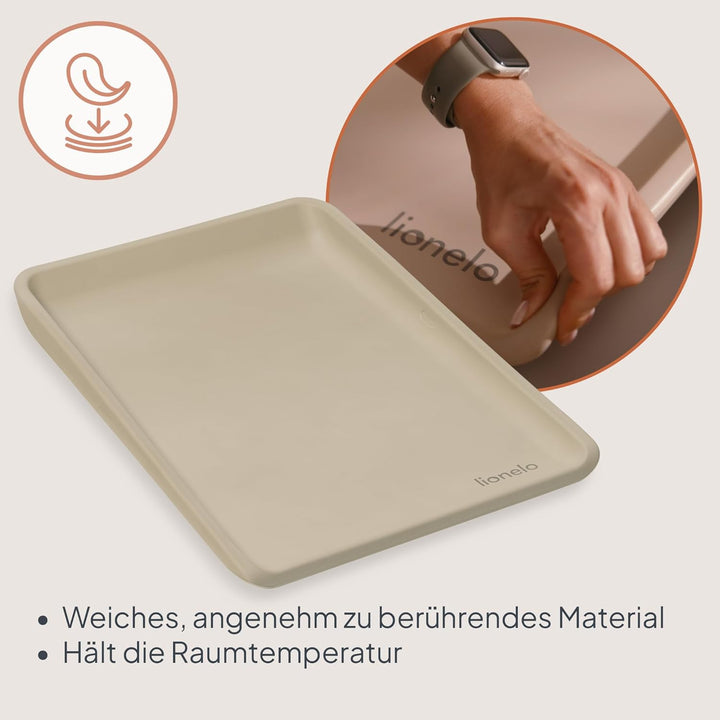 Lionelo Megs Wickelauflage für Wickeltische, wasserdicht, waschbar, multifunktional, weicher PU-Scha