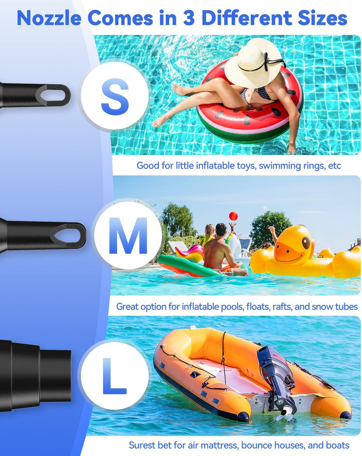 Elektrische Luftpumpe, Dr.meter 4000mAh Wiederaufladbare Akku Luftpumpe 2 in 1 Tragbarkeit Luftpumpe