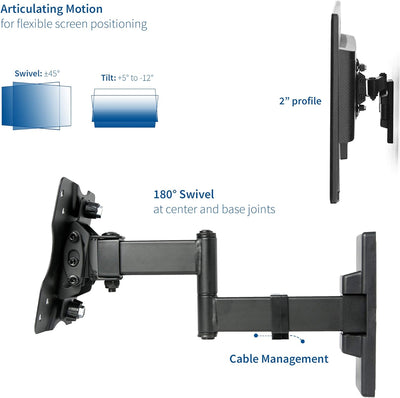 VIVO MOUNT-VW01M Full Motion Wandhalterung für LCD-LED-Fernseher und Computerbildschirme, neig- und