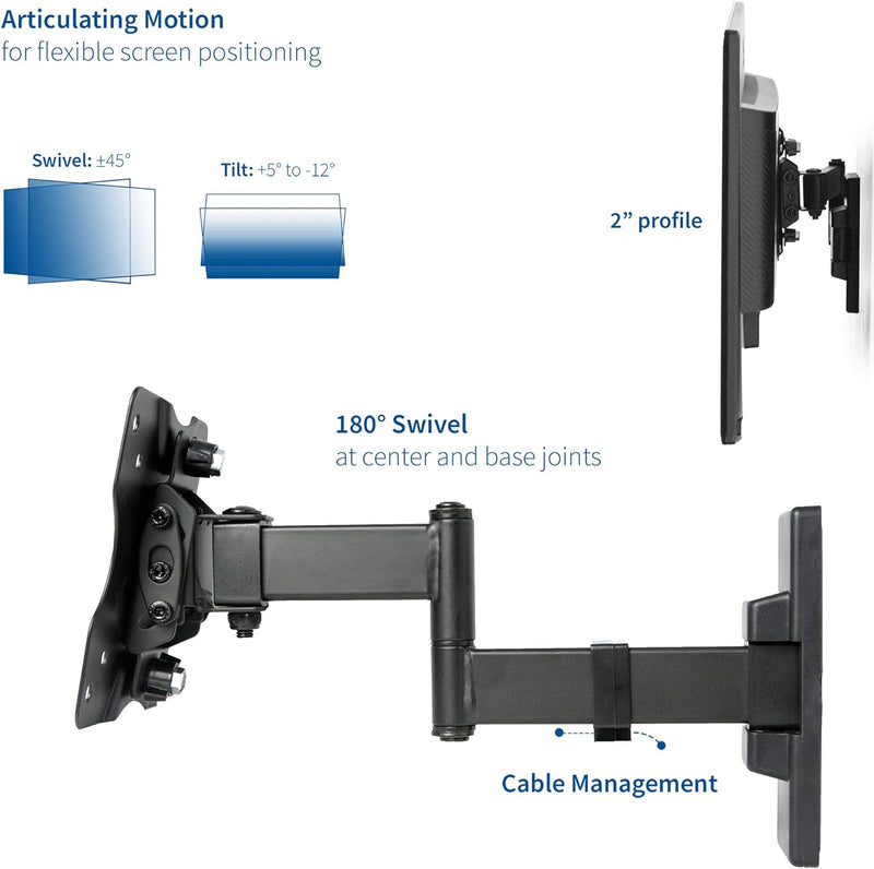 VIVO MOUNT-VW01M Full Motion Wandhalterung für LCD-LED-Fernseher und Computerbildschirme, neig- und