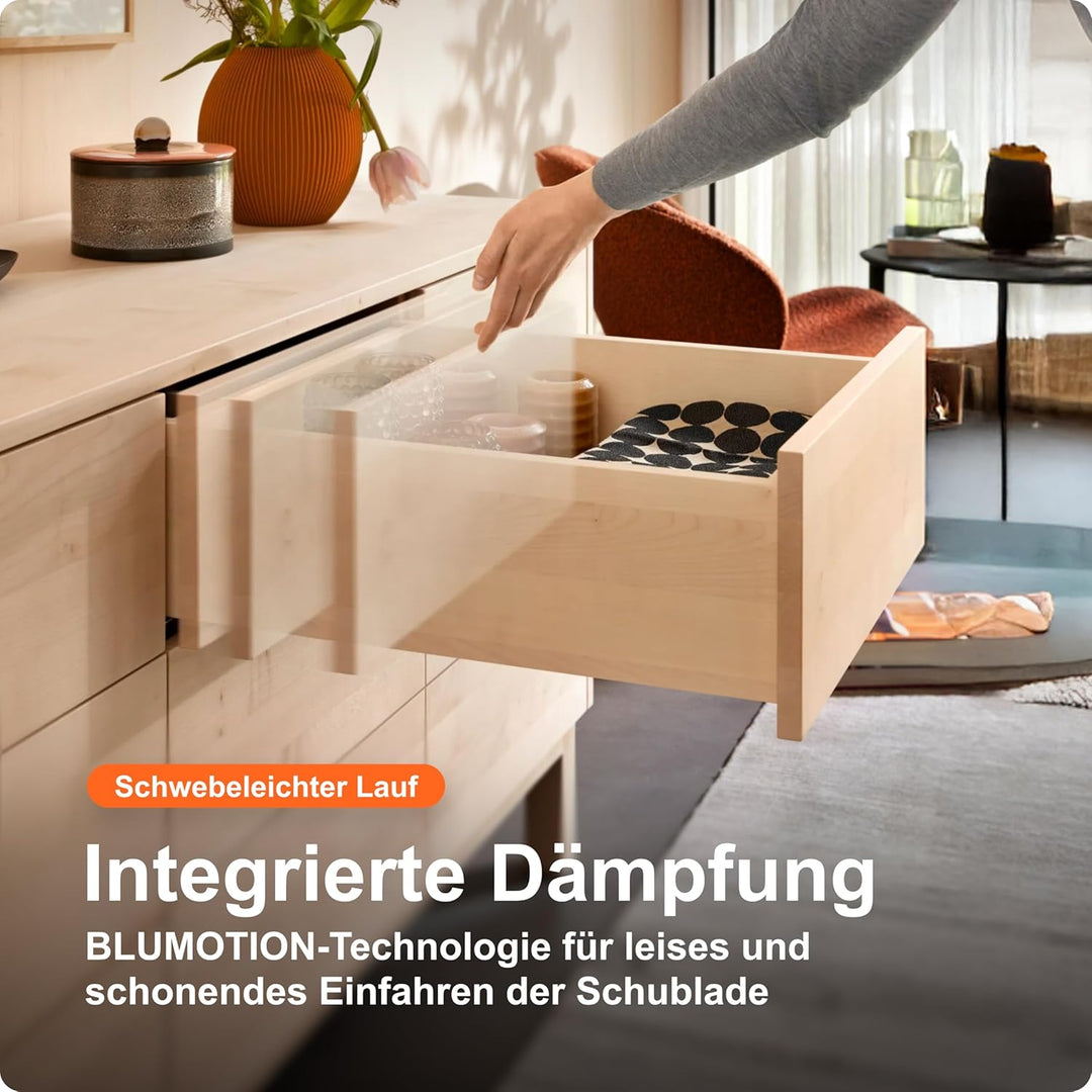 BLUM Tandem Schubladen-Auszug 450mm Vollauszug mit Blumtion (=Softclose); 1 Paar inkl. Kupplung 450