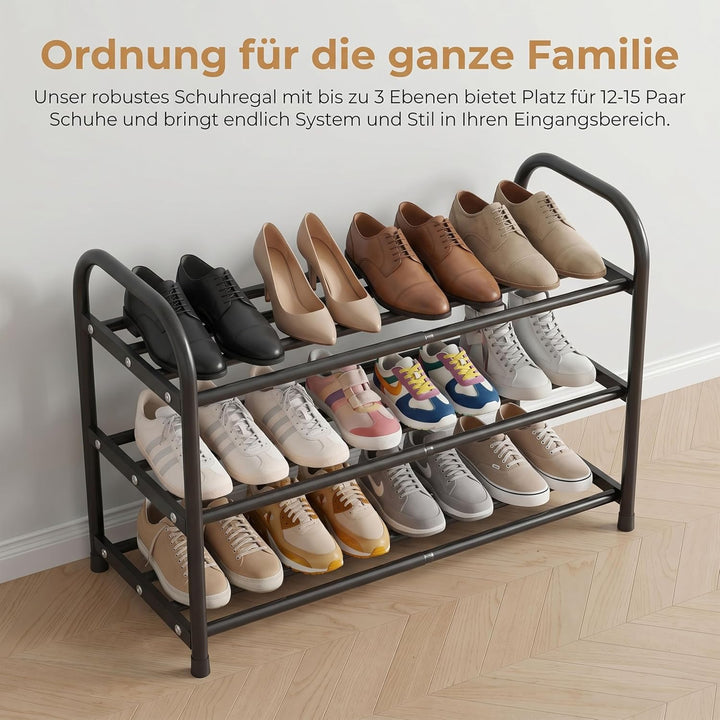URMONA Erweiterbares Schuhregal, Platzsparend Schuhregal Klein, Adjustable &amp; Expandable 43 to 78 cm,