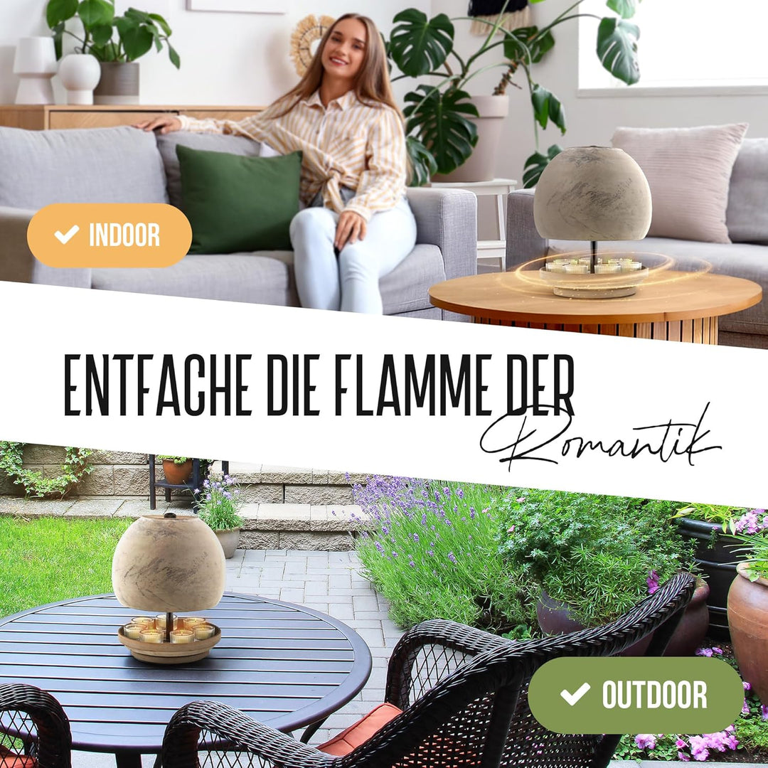 NTRY Home® CandleStove Teelichtofen - Stil Mercury XL Ø26 cm - Doppelwandig - 3Top Heater - Teelicht