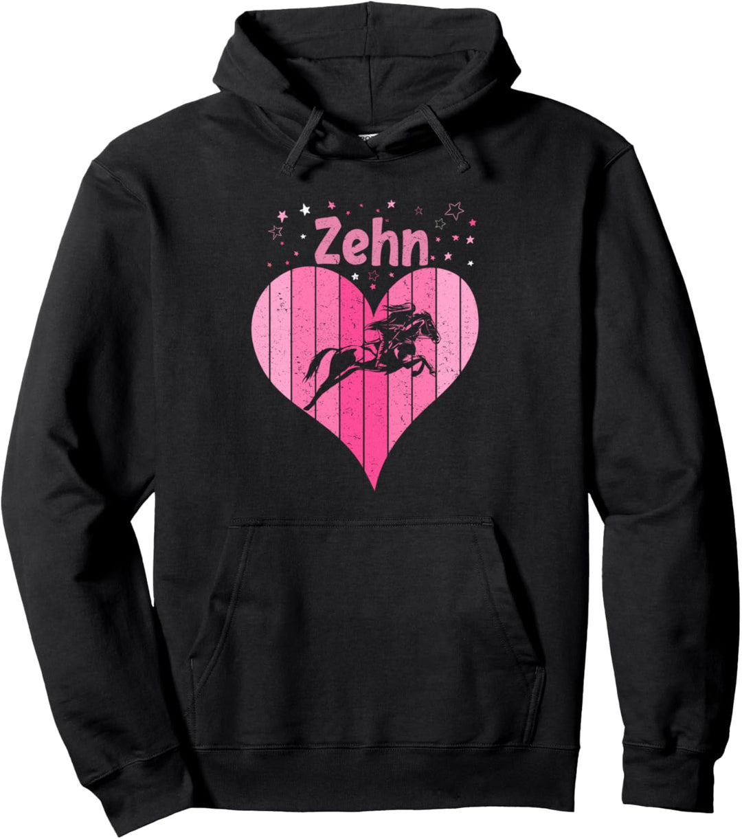 Zehn 10. Geburtstag Friese Jungs Pony Spruch Pferdle Pullover Hoodie