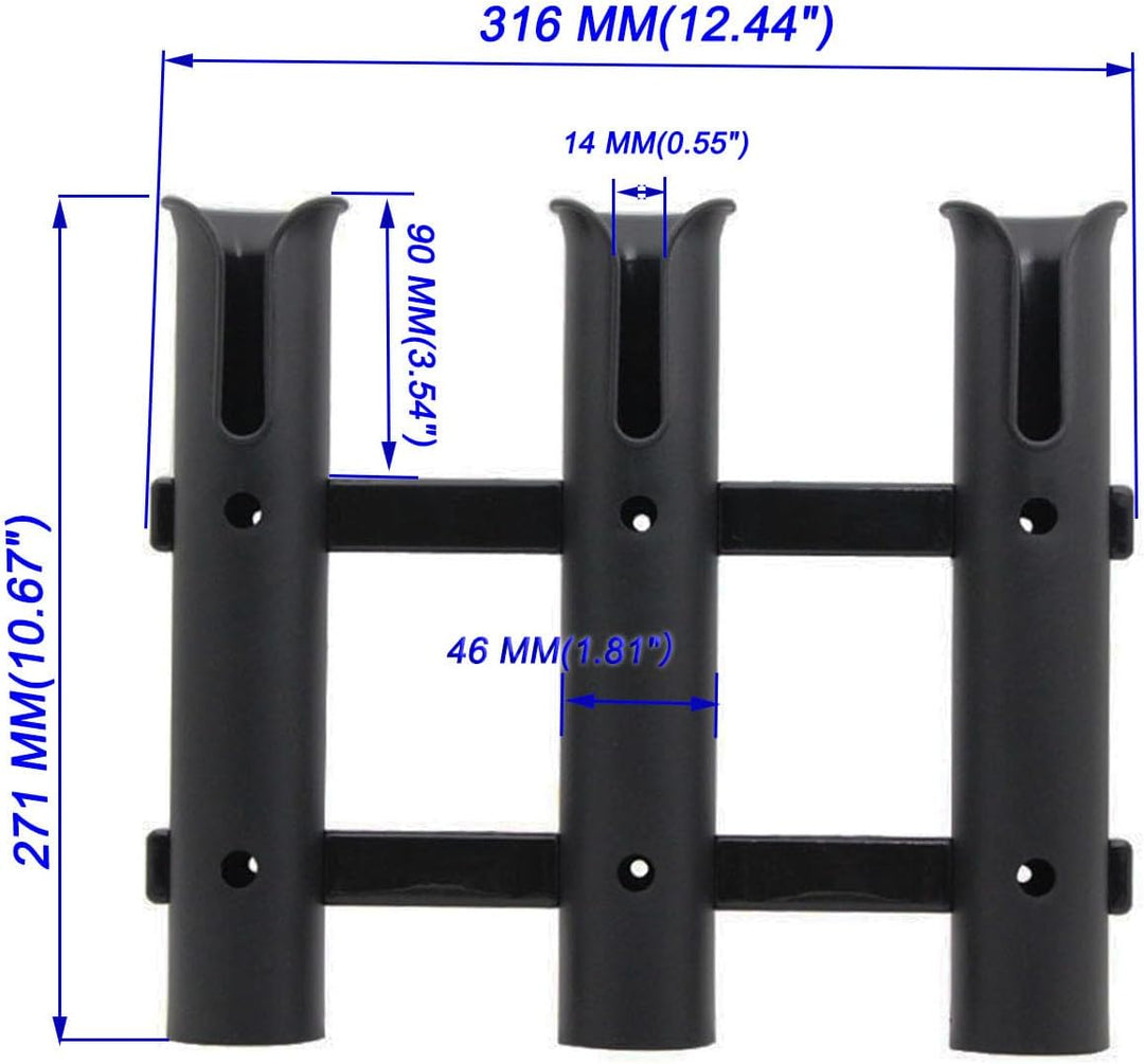 Angelrutenhalter, 3 Röhrenhalter, Wandmontage, Rutenhalter, tragbare Angelrutenhalter für Boote, Gar