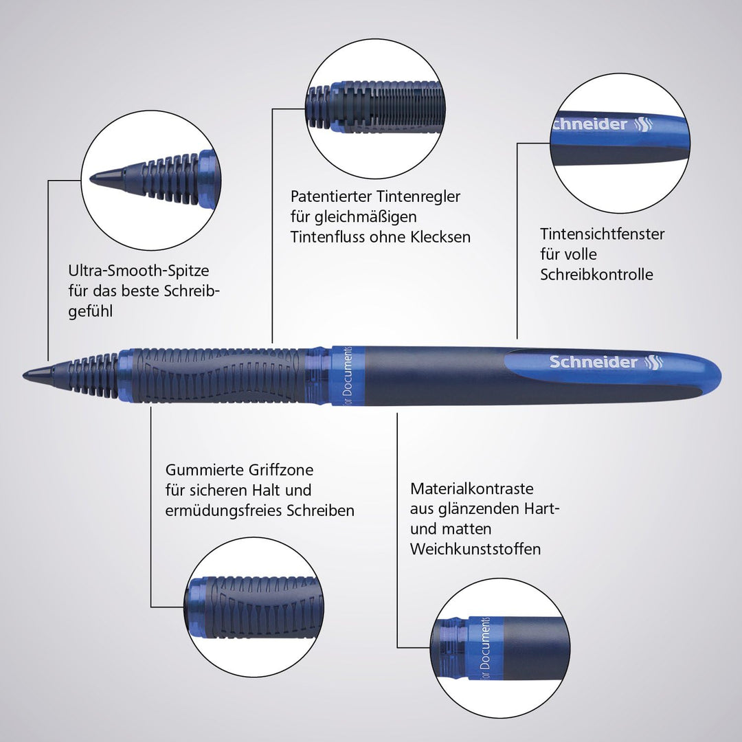 Schneider 183003 One Business Tintenroller (dokumentenecht mit 0,6 mm Strichstärke, Made in Germany)