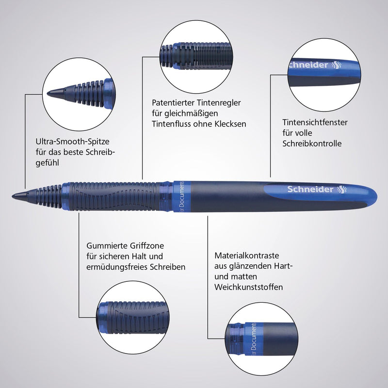 Schneider 183003 One Business Tintenroller (dokumentenecht mit 0,6 mm Strichstärke, Made in Germany)