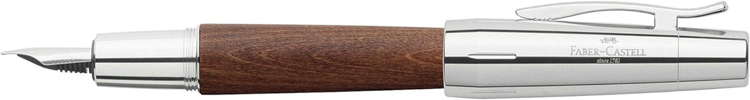 Faber-Castell 148202 - Füllfederhalter e-motion Holz / Chrom, Feder: EF, inklusive Geschenkverpackun