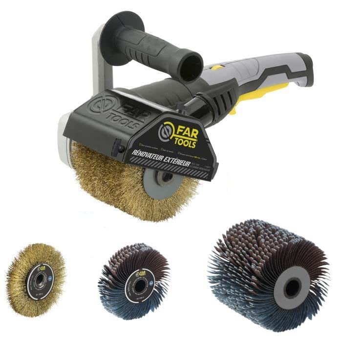 FARTOOLS Set Rex120 C Erneuerungsgerät für den Aussenbereich, mit Metallbürste und Präzisionstriemen
