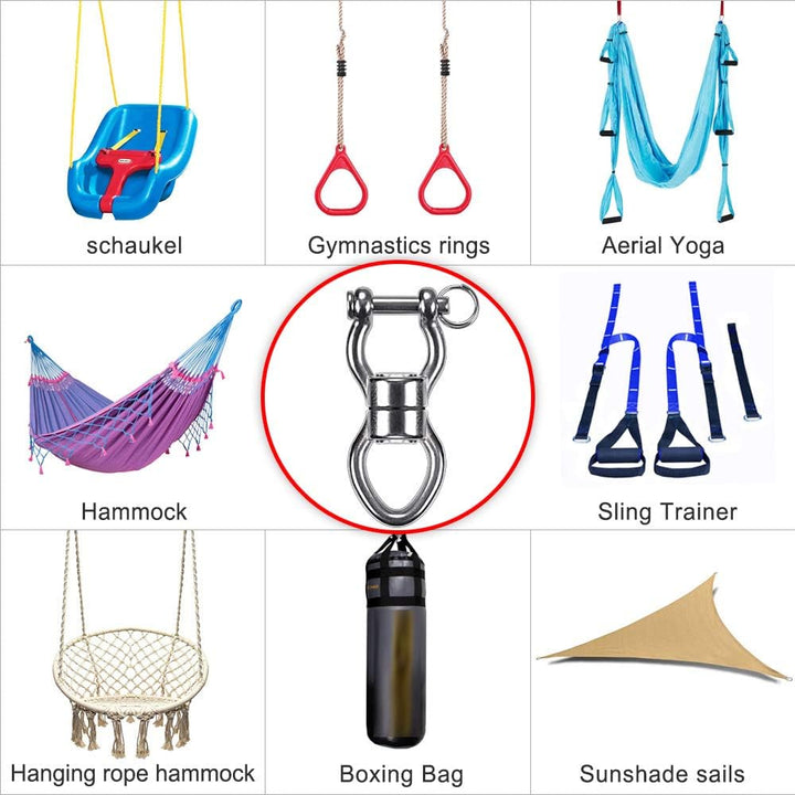 SELEWARE Silent Bearing Swing Swivel, Edelstahl 1200LB 360 ° Rotationsgerät Hängezubehör mit Abnehmb