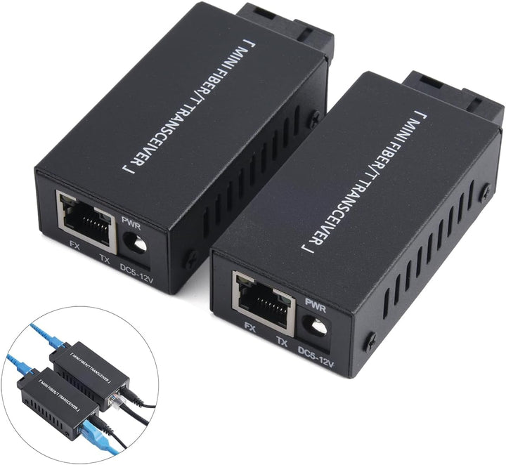 2 Stück Gigabit-Ethernet-Medienkonverter ,Gigabit-RJ-45-Anschluss, Gigabit-SC-Glasfaseranschluss, Er