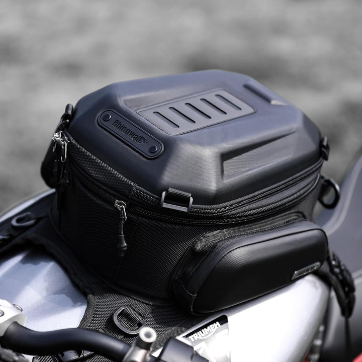 Rhinowalk Motorrad Tankrucksack Tanktasche Hartschale Wasserdicht Erweiterbar 15-18L Motorrad Sitz A