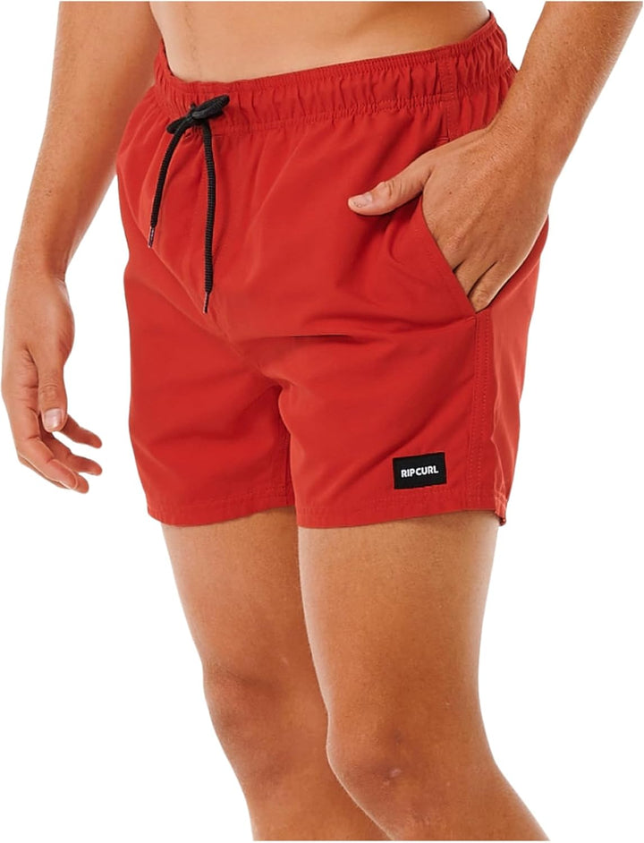 Rip Curl Offset 15 Volley,Herren,Volleyshort,Badeshort,Hose,Schnürung,Gummizug im Bund,Mood 3XL Rot,