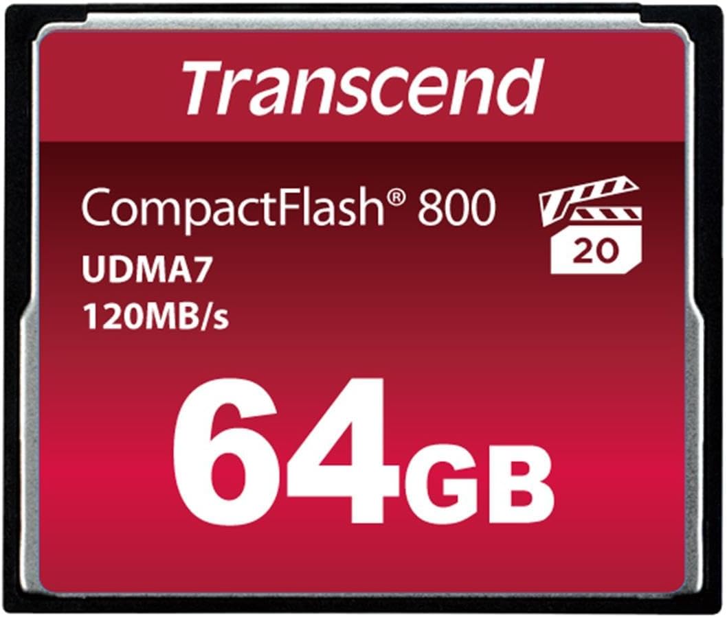 Transcend 64GB CompactFlash 800 Speicherkarte TS64GCF800 64GB CF800x, 64GB CF800x
