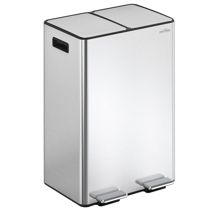 mVm Mülleimer Küche,60 Liter Treteimer,2 x 30 Liter Treteimer, 2 Fächer, Mülltrennsystem, Abfalleime