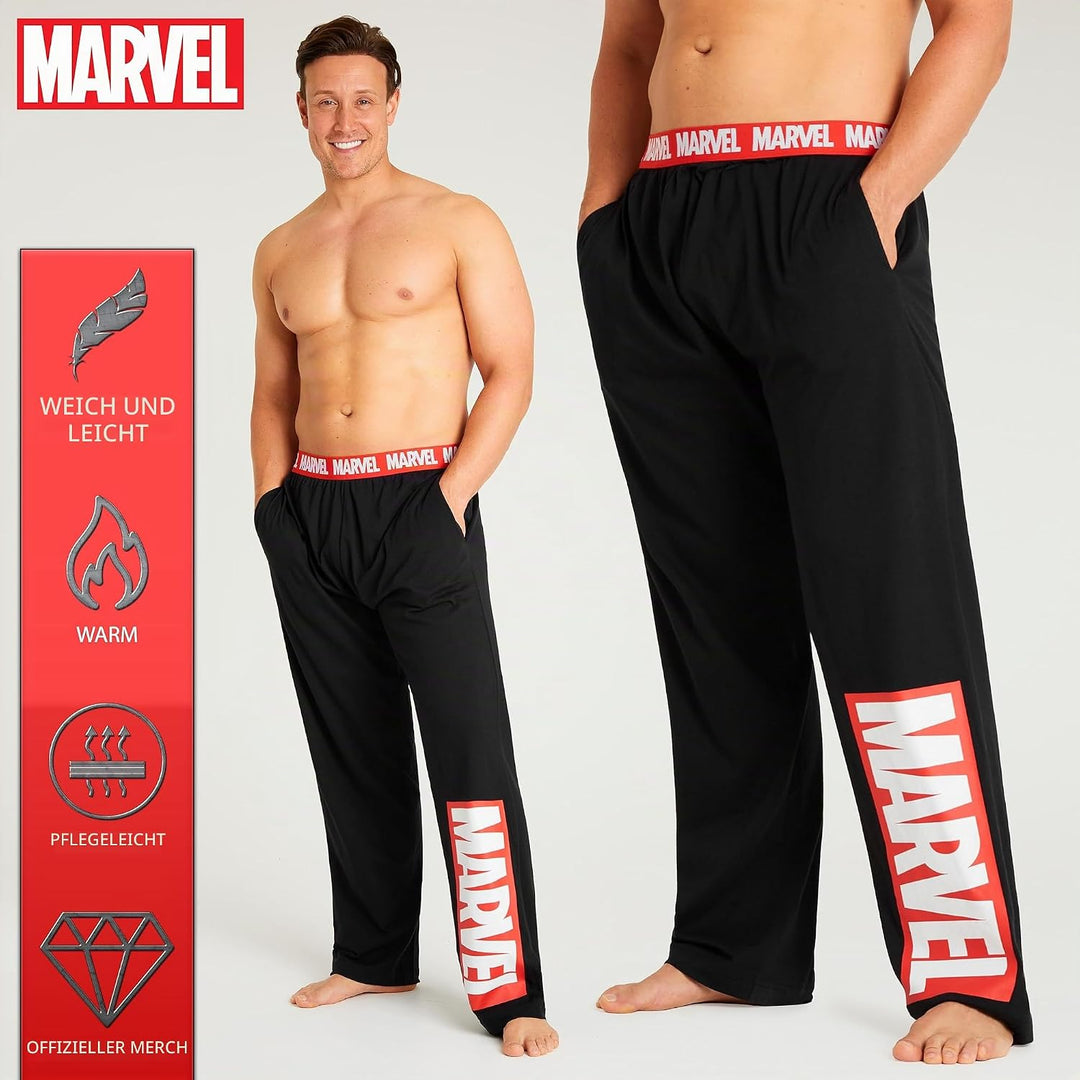 Marvel Avengers Schlafanzughose Herren lang, bequeme Pyjama Hosen - Geschenke für Männer &amp; Teenager