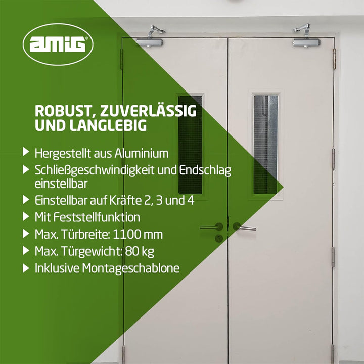 AMIG Türschliesser 20427 777 C/Vorhaltezeit Silber