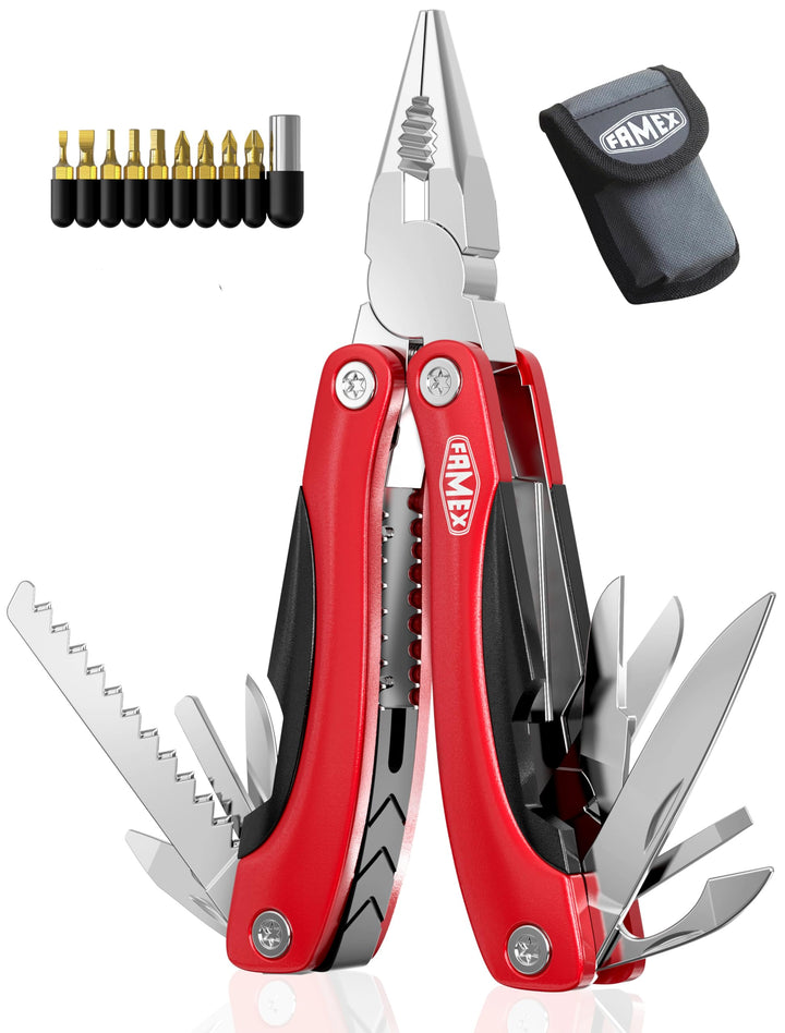 FAMEX 14006 Multitool Multifunktionswerkzeug | für Fahrrad Camping Outdoor Geschenk | Mit tragbarer