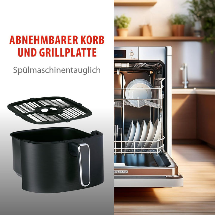 alpina Heissluftfritteuse 6L - Airfryer für 4 bis 6 Personen - Heissluftfritteuse mit Einstellbarer