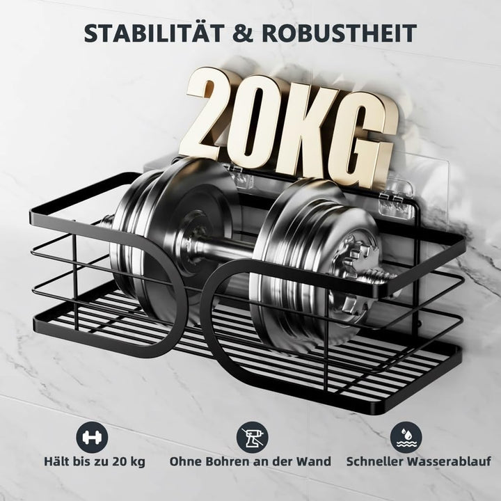 Adurei Duschregal ohne Bohren 3 Stück SUS304 Edelstahl Grosses Fassungsvermögen Hochwertig Rostfrei