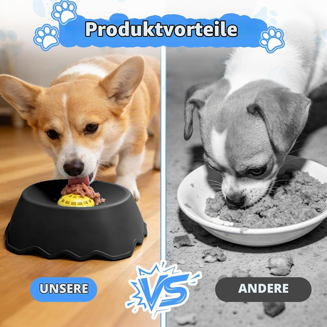 Hundelickspielzeug, Weichgummi Lick Bowl Für Hunde, 360° rutschfest und Kippsicher Schleckball Hund