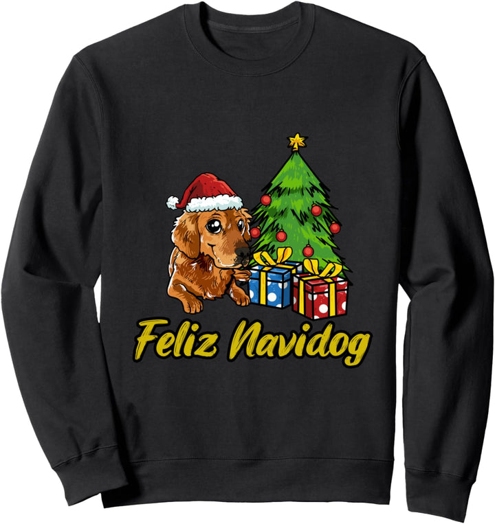 Feliz Navidog Golden Retriever Geschenk Hunde Weihnachts Sweatshirt