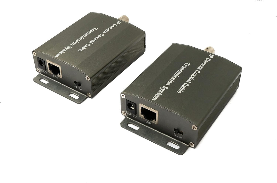 System-S UTP IP Transceiver Set LAN RJ45 zu BNC Koaxialkabel in Schwarz