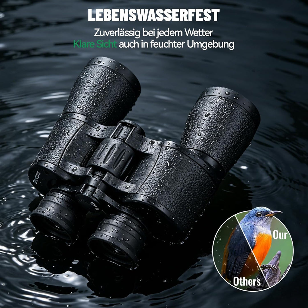 BOSTRON Kompaktes Fernglas 7x50 für Erwachsene, Stossfest HD Ferngläser mit PORRO-Prism,Profi Feldst