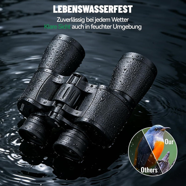 BOSTRON Kompaktes Fernglas 7x50 für Erwachsene, Stossfest HD Ferngläser mit PORRO-Prism,Profi Feldst