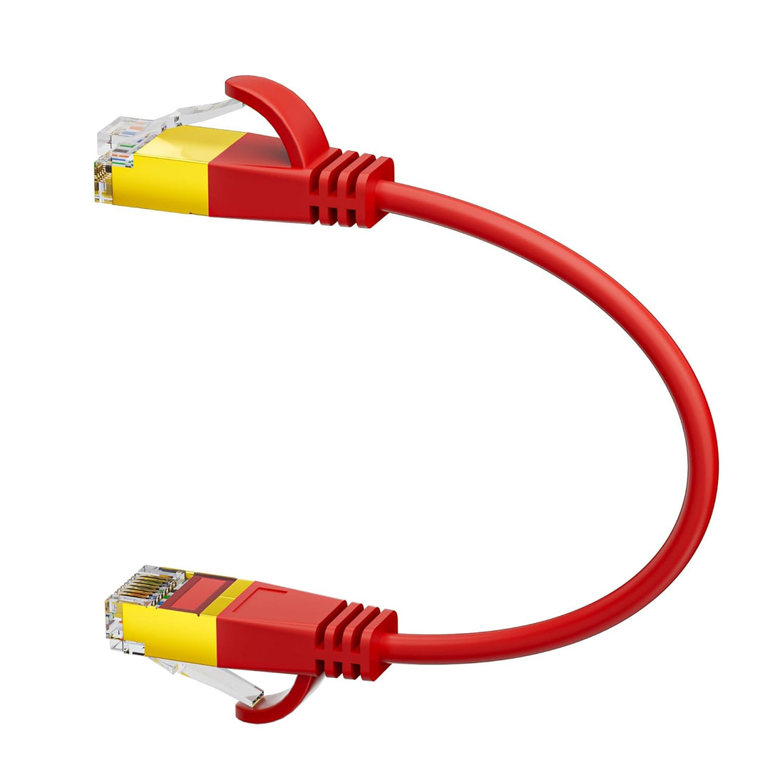 25cm Ultradünn/Slim OD:3.8mm CAT7 Ethernetkabel (Drei Farben, 24-Stück), 10Gbps kurz Netzwerkkabel,
