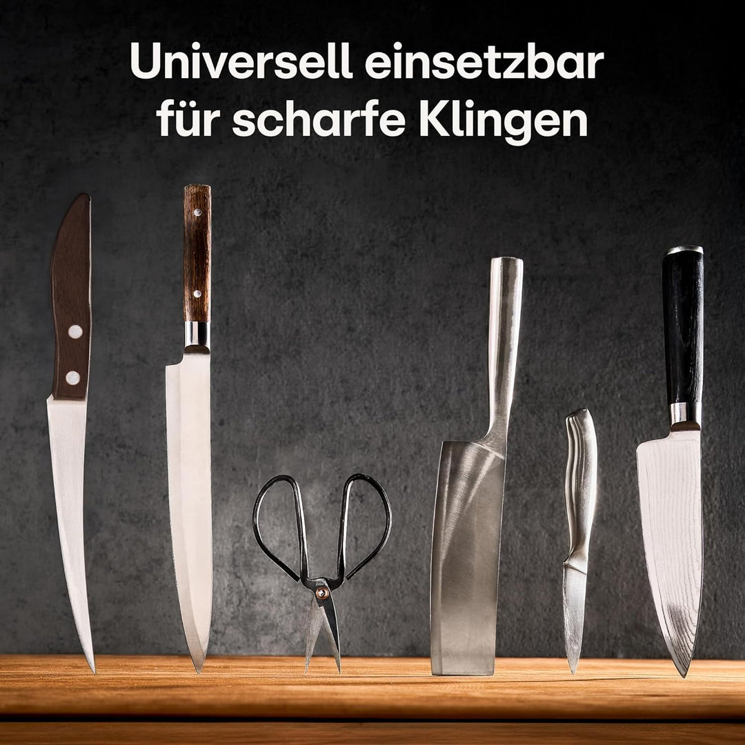 Schleifstein Messerschärfer 1000/6000 - Wetzstein für Messer mit rutschfestem Silikon und FSC® Bambu