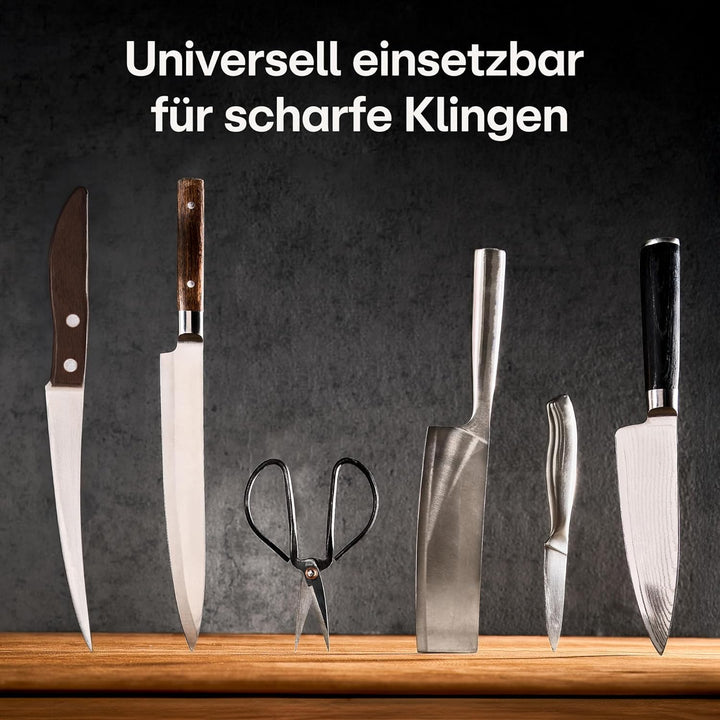 Schleifstein Messerschärfer 1000/6000 - Wetzstein für Messer mit rutschfestem Silikon und FSC® Bambu
