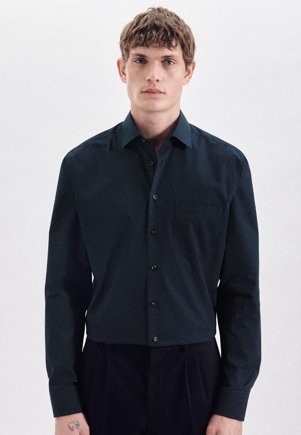 Seidensticker Herren Men Regular Longsleeve Cotton Business Shirt 39 Dunkelblau(153750), 39 Dunkelbl