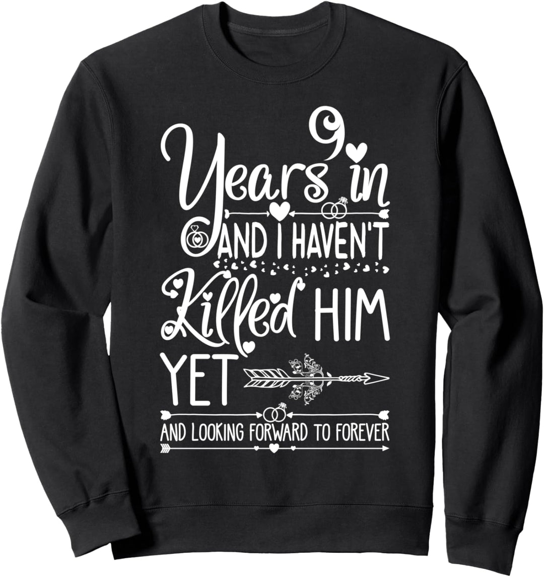 9th Wedding Anniversary for Her Wife 9 Years of Marriage Sweatshirt