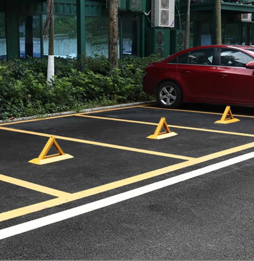 Parkplatzsperre klappbar | Parkplatzblockierer mit roten Warnstreifen + 2 Schlüssel | Parkplatzbügel